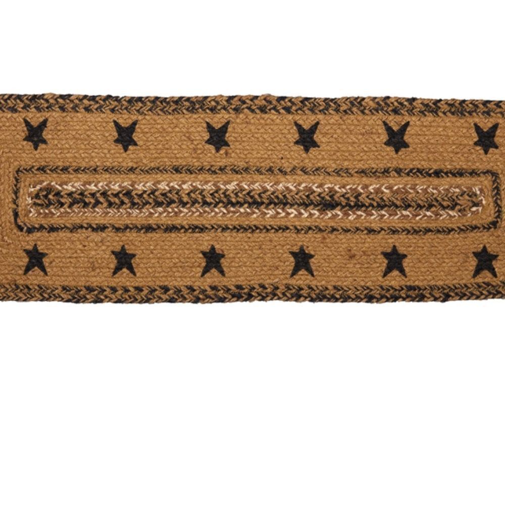 Country Star Farmhouse Jute Braided Stair Tread or Table Runner Rustic Primitive - Picture 2 of 4